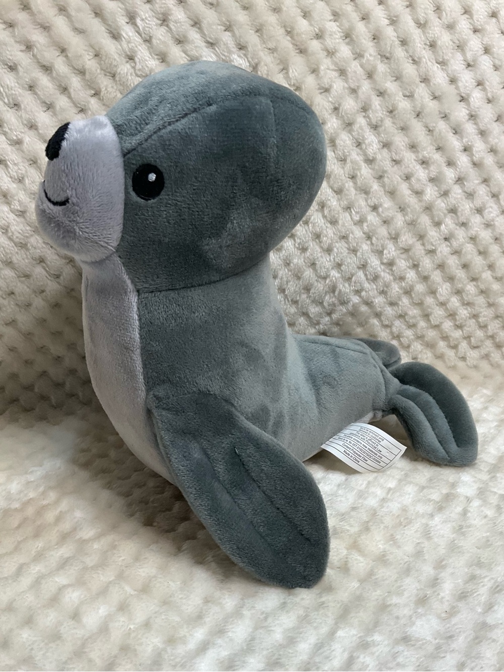 Terre Verte Arctic Friends Gray Plush Seal Dog Toy w Squeaker and Crinkle Inside